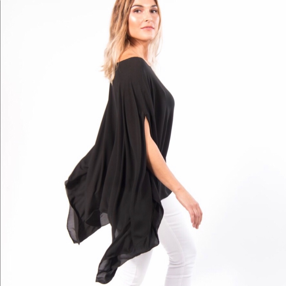 Black Poncho Top